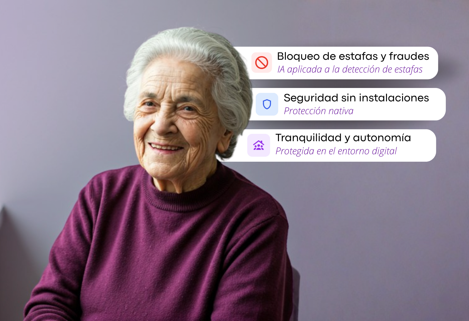 Persona mayor usando móvil